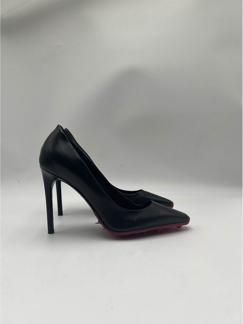 Off-White c/o Virgil Abloh Spike-sole Stiletto Pumps Black Leather Size 36